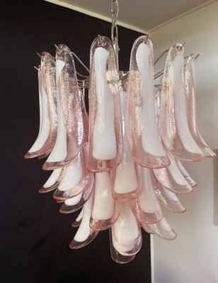 Vintage Italian Pink Murano Glass Chandelier from Mazzega, 1980s-FHZ-968724