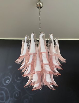 Vintage Italian Pink Murano Glass Chandelier from Mazzega, 1980s-FHZ-968724