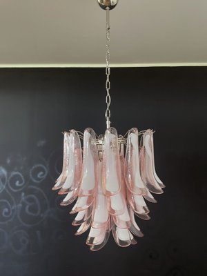 Vintage Italian Pink Murano Glass Chandelier from Mazzega, 1980s-FHZ-968724