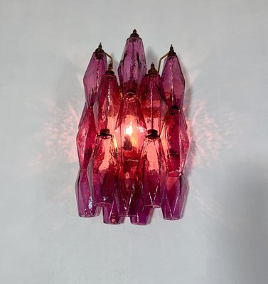 Vintage Italian Poliedri Amethyst Pulegoso Murano Glass Wall Sconces, 1990, Set of 2-FHZ-2021259