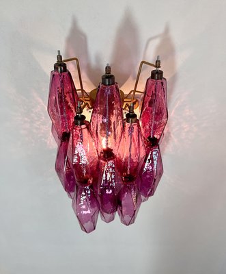 Vintage Italian Poliedri Amethyst Pulegoso Murano Glass Wall Sconces, 1990, Set of 2-FHZ-2021259