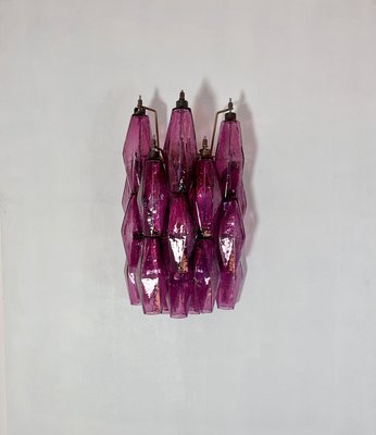 Vintage Italian Poliedri Amethyst Pulegoso Murano Glass Wall Sconces, 1990, Set of 2-FHZ-2021259