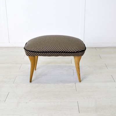 Vintage Italian Pouf with Walnut, 1960s-JQO-2032031