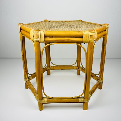 Vintage Italian Rattan Coffee Table, 1960s-WQC-2036054