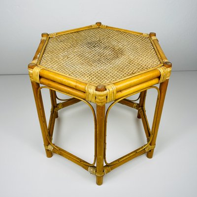 Vintage Italian Rattan Coffee Table, 1960s-WQC-2036054