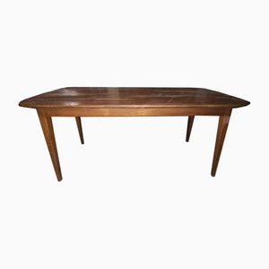 Vintage Italian Rectangular Dining Table with Oval Top, 1950s-RAQ-655162