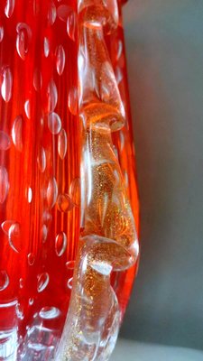 Vintage Italian Red Murano Glass Vase from Barovier & Toso, 1955-QRS-1750435