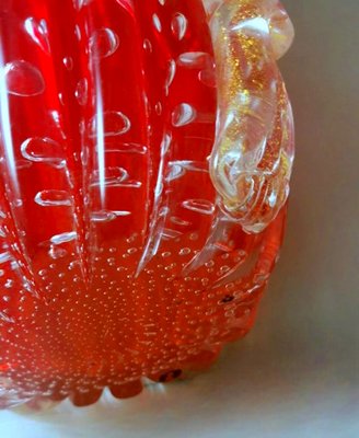 Vintage Italian Red Murano Glass Vase from Barovier & Toso, 1955-QRS-1750435