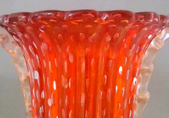 Vintage Italian Red Murano Glass Vase from Barovier & Toso, 1955-QRS-1750435