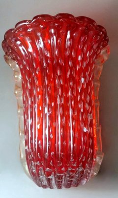 Vintage Italian Red Murano Glass Vase from Barovier & Toso, 1955-QRS-1750435