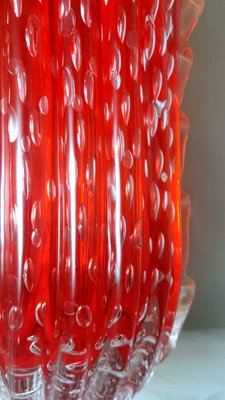 Vintage Italian Red Murano Glass Vase from Barovier & Toso, 1955-QRS-1750435