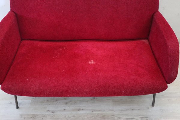 Vintage Italian Red Sofa, 1950s-DCO-1737404