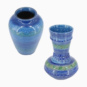 Vintage Italian Rimini Blue Vases by Aldo Londi, Set of 2-TCS-1752696