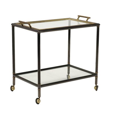 Vintage Italian Serving Cart in Metal and Brass from Christofle, 1970s-VMM-2023896