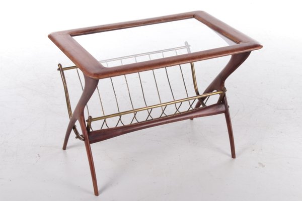 Vintage Italian Side Table with Magazine Rack by Ico Parisi, 1960s-EZZ-1065203