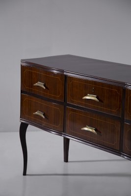 Vintage Italian Sideboard in Brass and Walnut Wood, 1950s-RCE-1802198