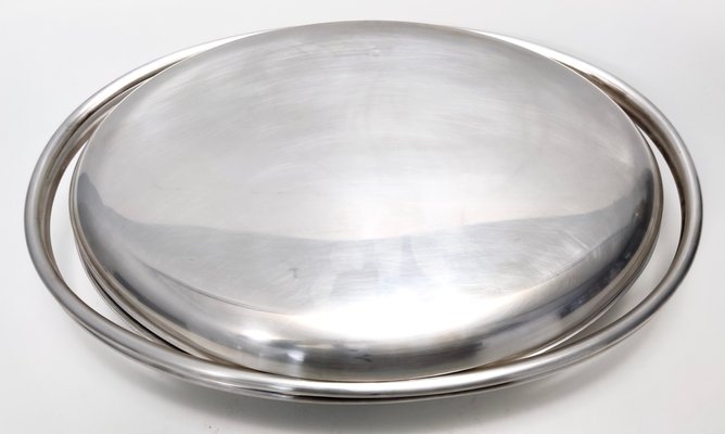 Vintage Italian Silver-Plated Metal Serving Plate by Lino Sabattini, 1970s-JPQ-2032417