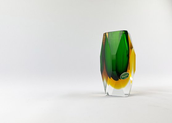 Vintage Italian Sommerso Murano Glass Vase, 1970s-UAH-1760203