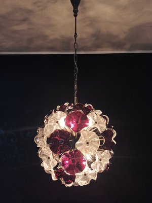 Vintage Italian Sputnik Crystal Chandelier with 51 Clear and Amethyst Glasses-FHZ-953316