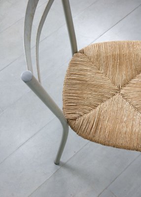 Vintage Italian Straw and Metal Chair-HGJ-1170072