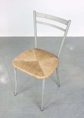 Vintage Italian Straw and Metal Chair-HGJ-1170072