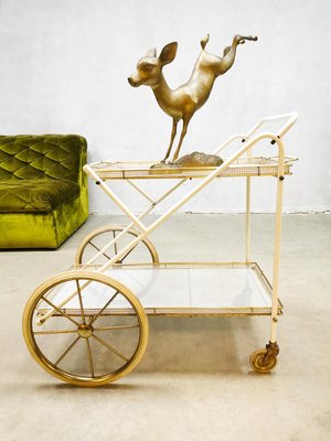 Vintage Italian Style Brass & Steel Trolley-BW-1168495