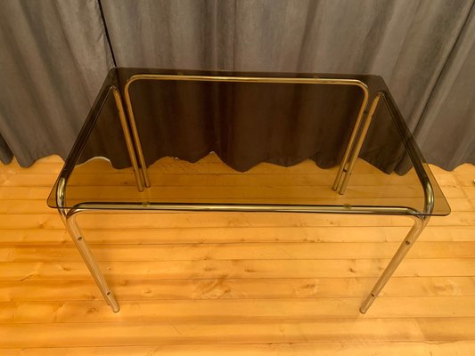 Vintage Italian Table in Smoked Glass, 1970s-VQM-1336768