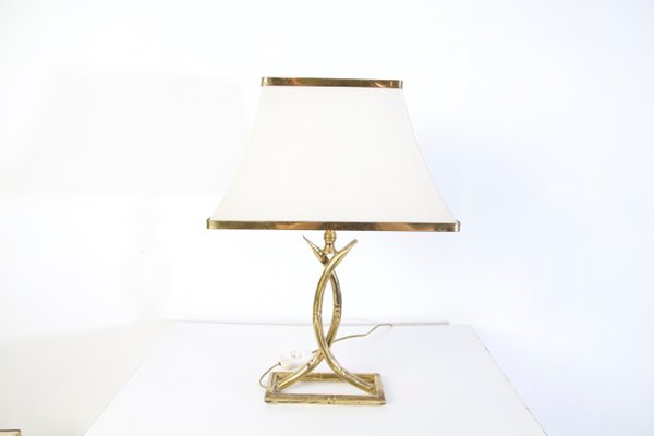 Vintage Italian Table Lamps in Brass, 1970s, Set of 2-FO-991897