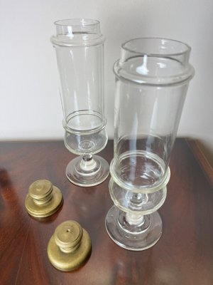 Vintage Italian Vases from Pharmacy in Glass, 1930s, Set of 2-YST-1778596