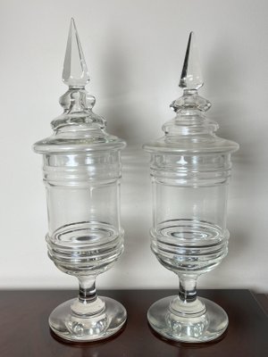 Vintage Italian Vases in Glass, 1930s, Set of 2-YST-1777165