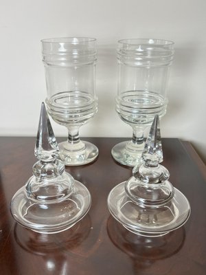 Vintage Italian Vases in Glass, 1930s, Set of 2-YST-1777165