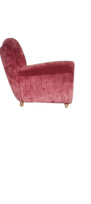 Vintage Italian Velvet Armchairs, 1950s, Set of 2-INI-1777664