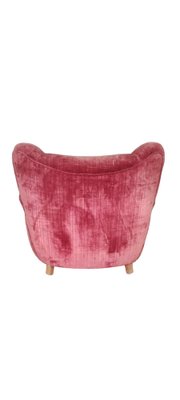 Vintage Italian Velvet Armchairs, 1950s, Set of 2-INI-1777664