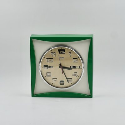 Vintage Italian Wall Clock with Flip Calendar, 1960s-YSC-2022867