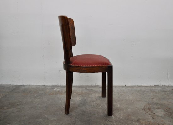 Vintage Italian Walnut Dining Chairs, 1930s, Set of 6-KNM-1118375