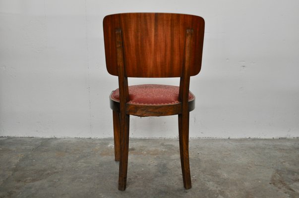 Vintage Italian Walnut Dining Chairs, 1930s, Set of 6-KNM-1118375