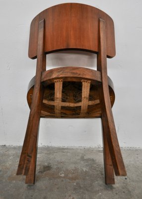 Vintage Italian Walnut Dining Chairs, 1930s, Set of 6-KNM-1118375