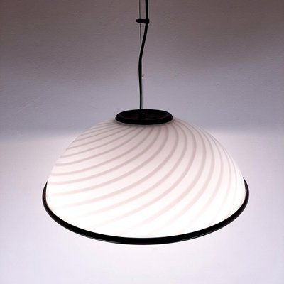 Vintage Italian White and Black Pendant Lamp, 1980s-WQC-843190