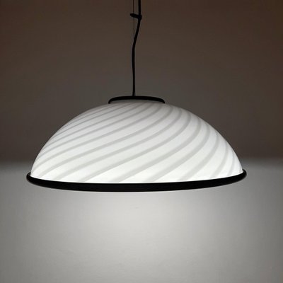 Vintage Italian White and Black Pendant Lamp, 1980s-WQC-843190