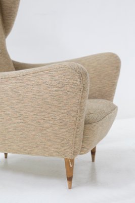 Vintage Italian Wood and Fabric Armchairs attributed to Paolo Buffa, 1950s, Set of 2-RCE-1449698