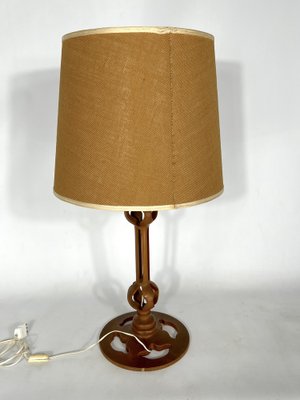 Vintage Italian Wood Table Lamp, 1950s-OT-1313226