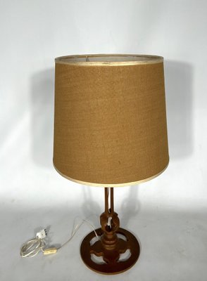 Vintage Italian Wood Table Lamp, 1950s-OT-1313226