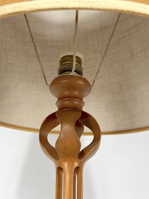 Vintage Italian Wood Table Lamp, 1950s-OT-1313226