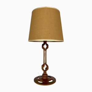 Vintage Italian Wood Table Lamp, 1950s-OT-1313226