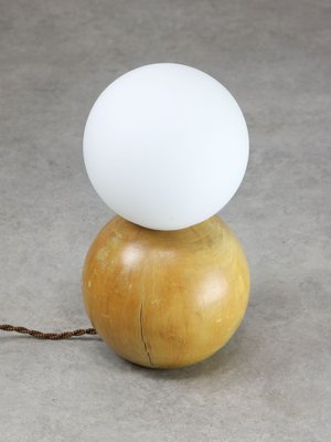 Vintage Italian Wooden and Opaline Table Lamp-HGJ-1761689