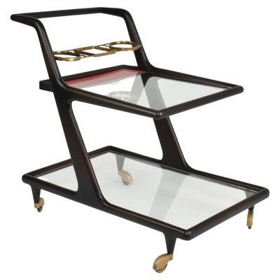 Vintage Italian Wooden Serving Cart, 1950s-GXL-2035113