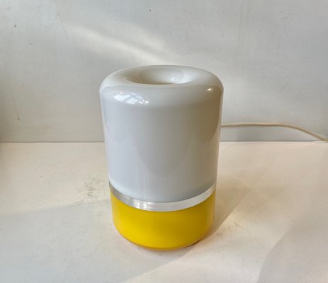 Vintage Italian Yellow and White Table Lamp from Guzzini, 1970s-LCR-1317114