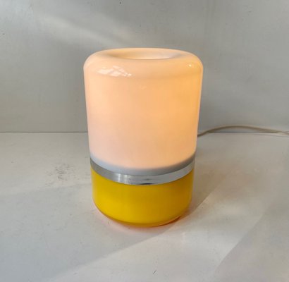 Vintage Italian Yellow and White Table Lamp from Guzzini, 1970s-LCR-1317114