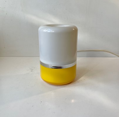 Vintage Italian Yellow and White Table Lamp from Guzzini, 1970s-LCR-1317114