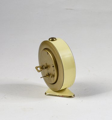 Vintage Italian Yellow Cream and Gilding Alarm Clock with Ringtone from Emes, 1960s-RAQ-1231495